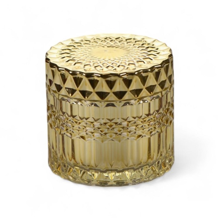 CANDELA IN VETRO 9X9 ORO